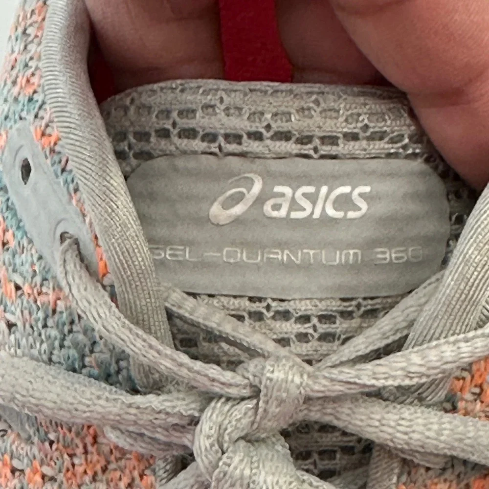 Asics Gel-Quantum 360 Knit Running Shoes Athletic Gym Gray Orange Women's Size 9